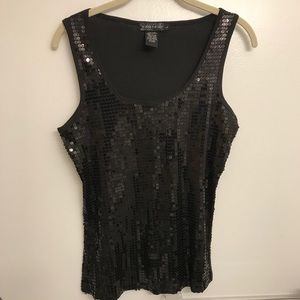 Rampage Black Sequence Tank Top